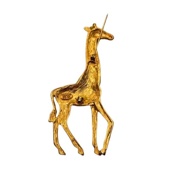 Vintage Tall Giraffe Crystal Pin Brooch - Picture 3 of 5